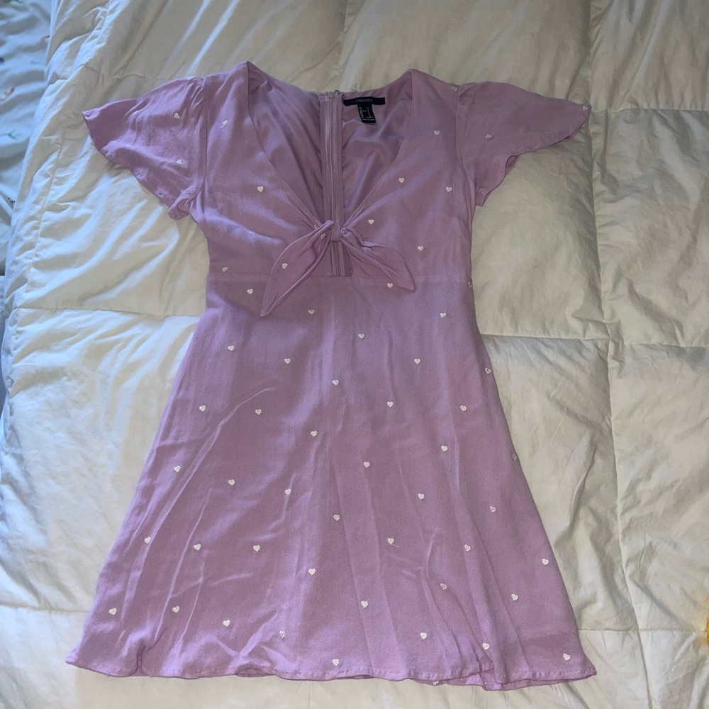 Forever 21 Lilac Dress with White Heart Accents